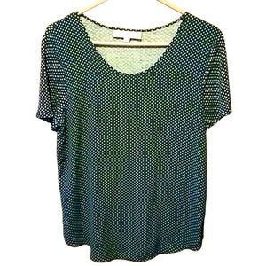 Loft Navy Blouse with White Detail, M